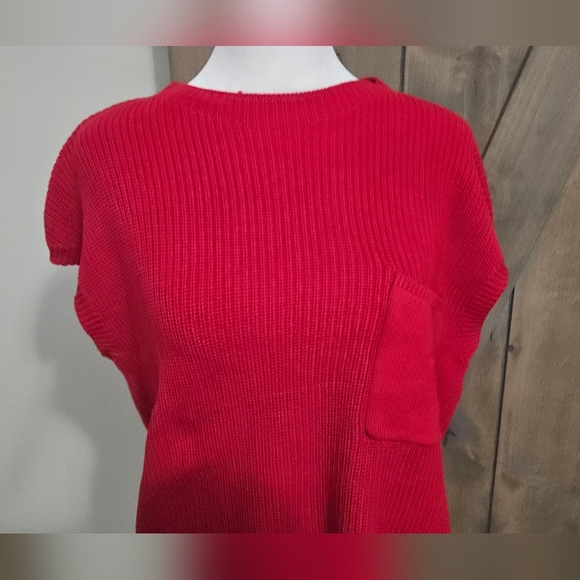 KIRUNDO Short Cap Sleeve 100% Cotton Sweater Vest Top. Size S NWT - Picture 5 of 10